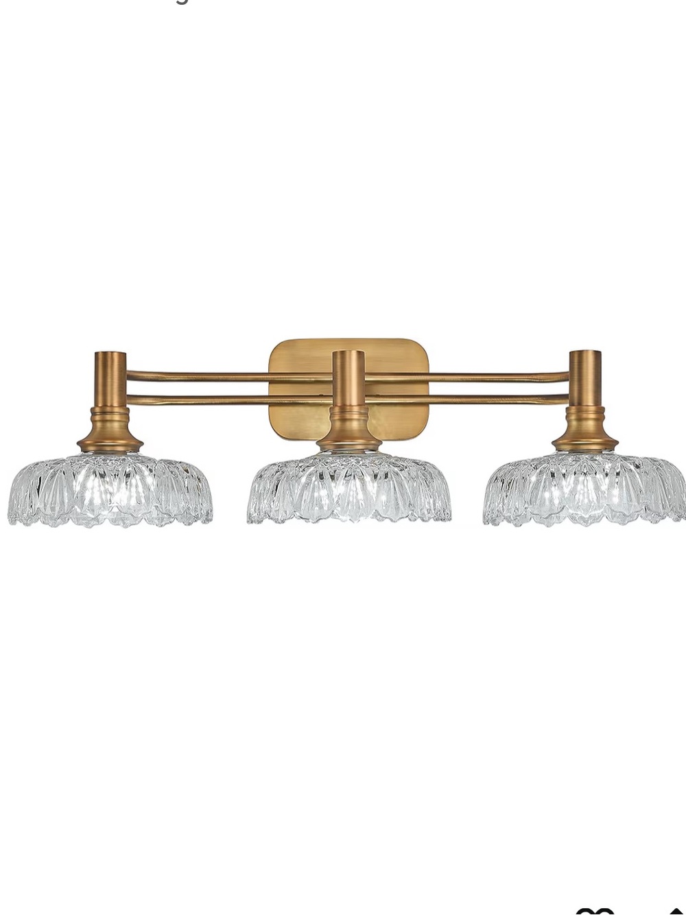 NIB 3-Light Bathroom Vanity Light Fixtures Vintage Brass Wall Vanity Pendent